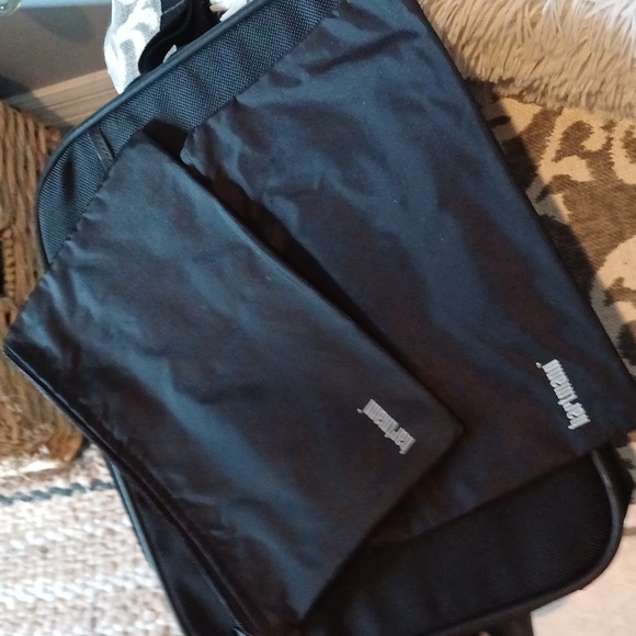 HARTMANN black nylon & leather unisex messenger bag  computer crossbody … - Picture 12 of 16